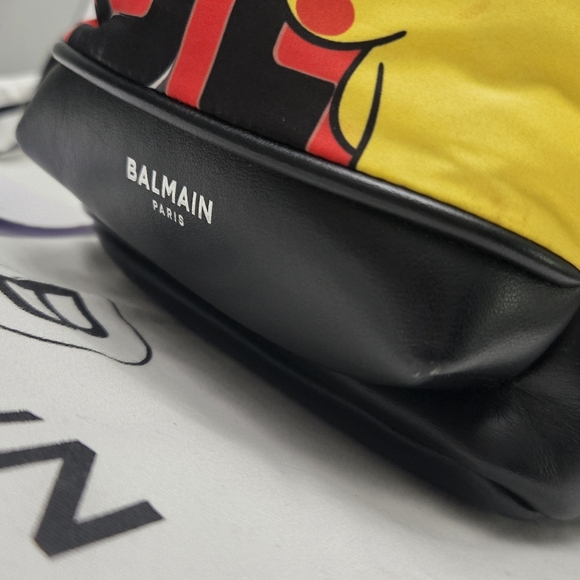 Balmain x Pokémon Logo Print Pikachu Mini Backpack Red Nylon Silver - Picture 9 of 9